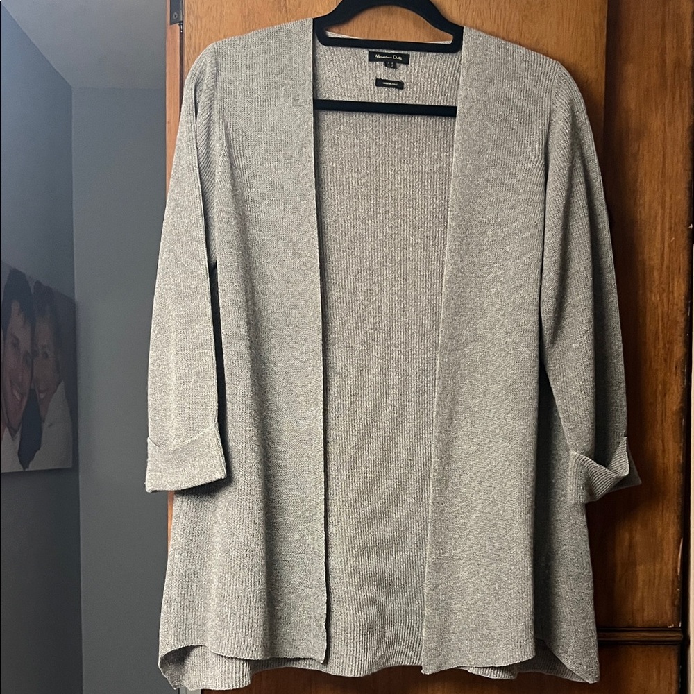 Massimo Dutti Gray Open Front Cardigan